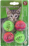 Boon kat speelgoed traliebal+bel assortie 4cm pak a 4 stuks