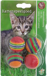 Boon kat speelgoed regenboogbal gestreept assortie 4cm pak a 4 stuks