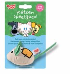 Woezel &amp; Pip muis+patch canvas+catnip+bel wit 8cm