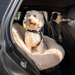 Pet Perfect Fluffy Autostoel (2-in-1) Beige L