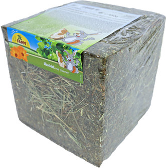 JR Farm knaagdier hooiblok met bloemen, 450 gram