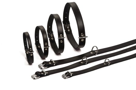 Zwart Lederen halsband