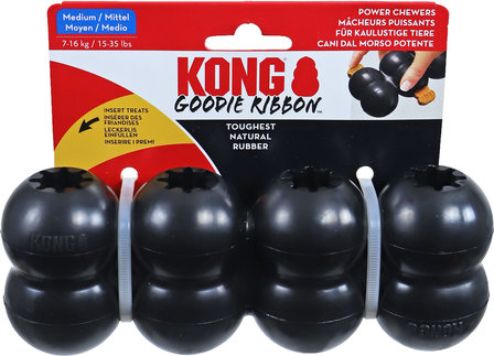 Kong Extreme rubber Goodie ribbon zwart, medium