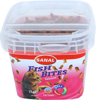 Sanal kat fish bites cups, 75 gram