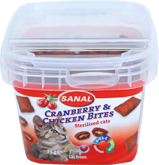 Sanal kat cranberry &amp; chicken cups, 75 gram