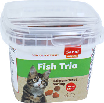 Sanal kat fish trio cups, 75 gram