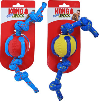 Kong Jaxx Brights ball met touw medium