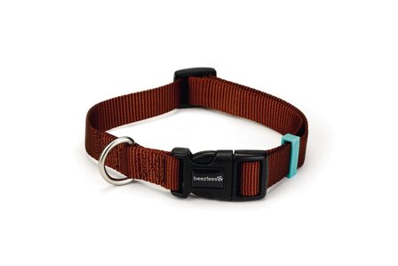 Nylon halsband Uni Lichtbruin