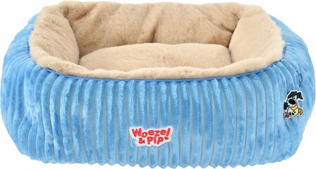 Woezel &amp; Pip divan corduroy vierkant blauw