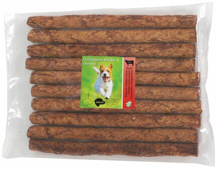 Boon kauwstaaf collageen gerookt 20mm 25cm zak 10 stuks