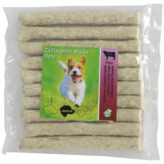 Boon kauwstaaf collageen pens 15mm 13cm zak 10 stuks