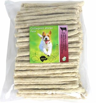 Boon kauwstaaf collageen pens 9mm 13cm zak 100 stuks