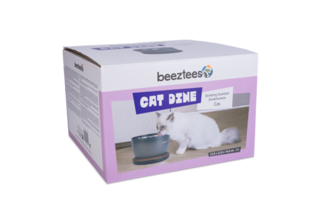 Beeztees Cas Drinkfontein Kat Plastic Antraciet 22,8x22,8x14,8 cm 3 liter