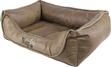 NapZZZ Divan Leatherlook duo donkerbruin/bruin