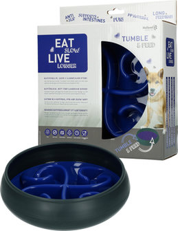 Eat Slow Live Longer Tumble Feeder Blauw