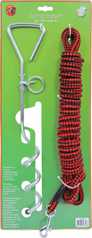 Boon campingset draaipen 43 cm met looplijn 5 meter en muskaton.