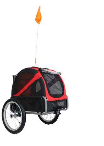 Doggyride fietskar mini 20 rood/zwart cabin