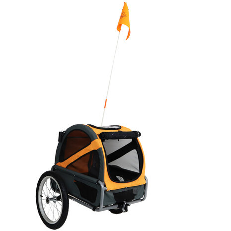 Doggyride fietskar mini 20 oranje/zwart cabin