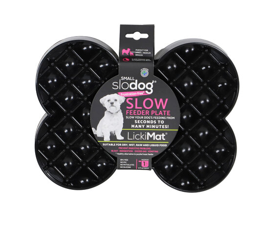 Lickimat slodog slowfeeder plate zwart small 25cm