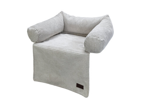 Designed by Lotte Bankkussen Ribbed Hondenkussen Licht Grijs