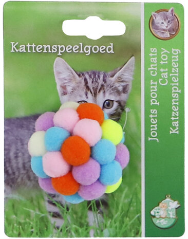 Boon pompom bal multicolor + bel 5cm