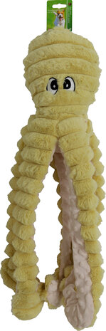 Boon speelgoed octopus corduroy met piep geel 65cm