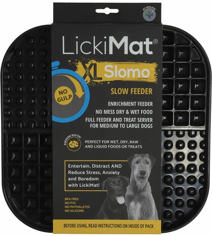 Lickimat likmat slomo xl hond zwart 30cm