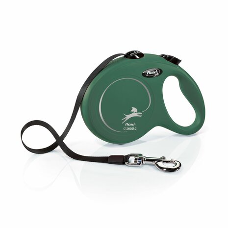 Flexi rollijn classic tape m olijf groen 5 mtr