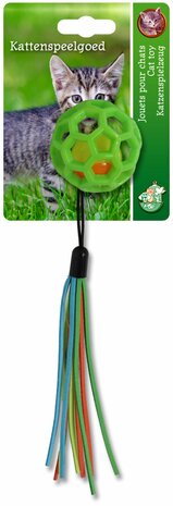 Boon speelgoed bal rubber+bel+franjes groen 20cm
