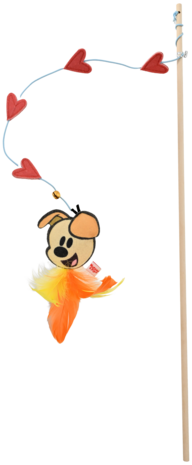 Woezel &amp; Pip hengel hout+pip+hartjes+bel 60cm