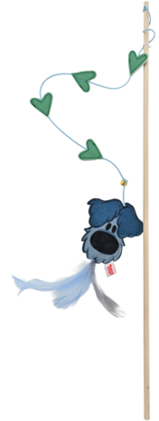 Woezel &amp; Pip hengel hout+woezel+hartjes+bel 60cm