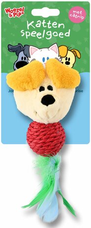 Woezel &amp; Pip pip+sisalbal+veren+catnip+ritsel 23cm