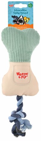 Woezel &amp; Pip snackbot+touw + piep groen 30cm