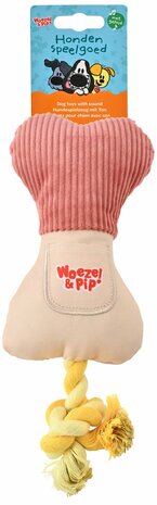 Woezel &amp; Pip snackbot+touw + piep roze 20cm