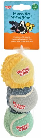 Woezel &amp; pip tennisbal net a 3 stuks 6,5cm