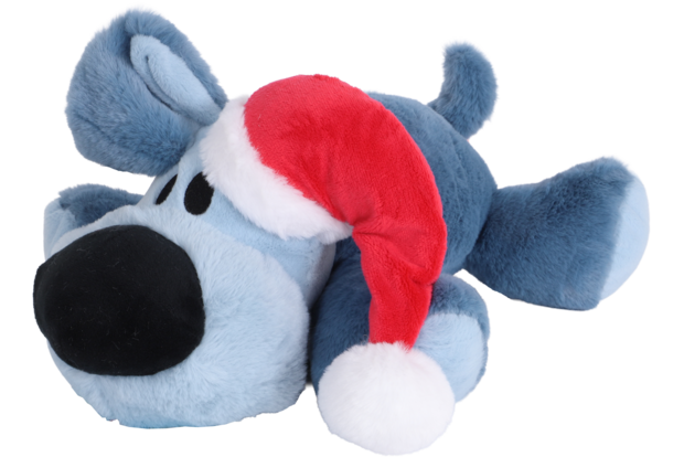 Woezel &amp; pip kerstwoezel pluche liggend + piep 40cm